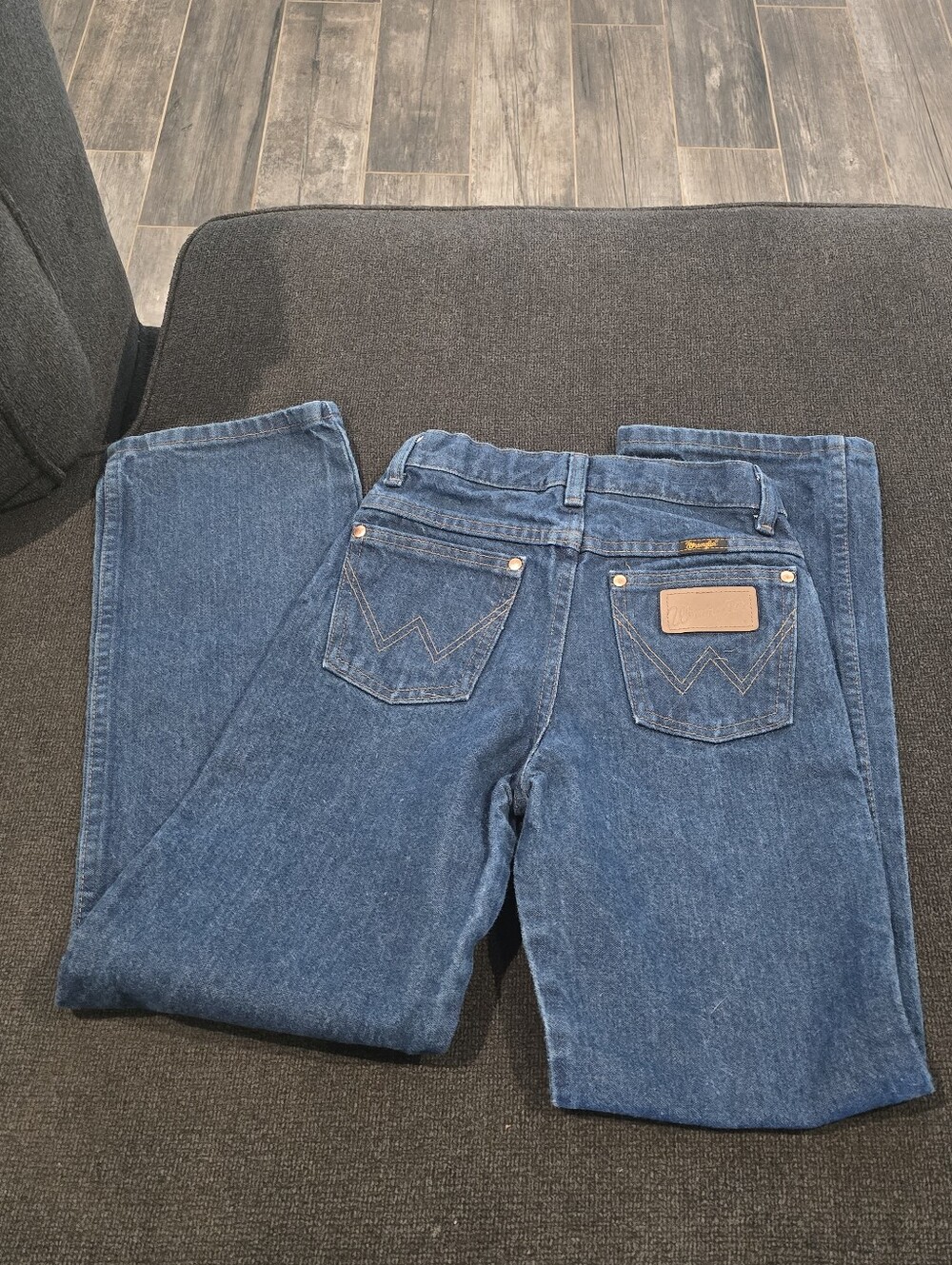 Wrangler Kids Dark Blue Denim Jeans with Back Patch Pockets